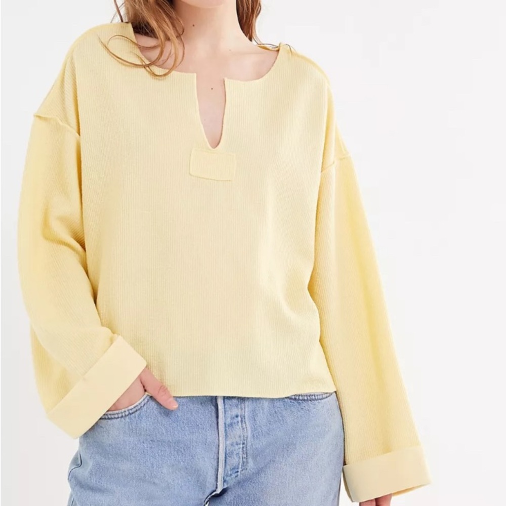 UO Jax Inside Out Oversized Notch Neck Top